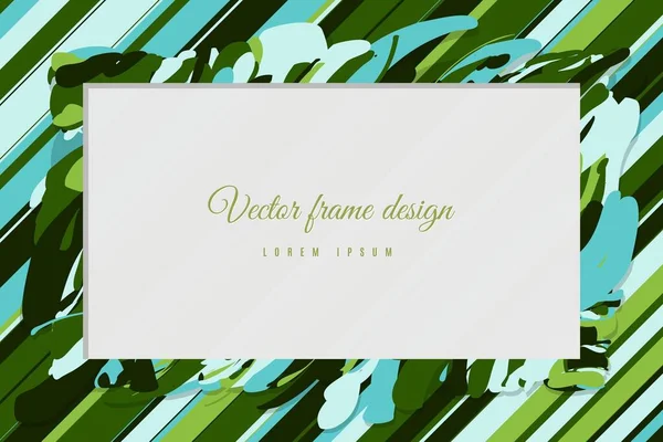 Verde Abstracto Arte Onda Fondo Marco Borde Forma Línea Flujo — Vector de stock