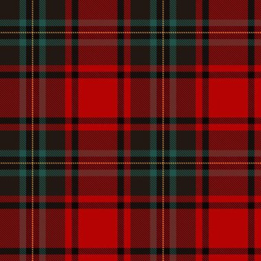 Yeşil desenli tekstil dikişsiz ekose vektör dokusu. tasarım malzemesi kırmızı