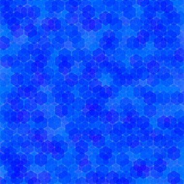 Mavi altıgen desenli soyut arka plan geometrik dikişsiz duvar kağıdı. Basit