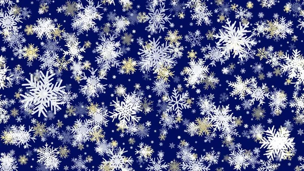 Mavi Kusursuz Noel Arkaplan Kar Çizimi Kış Süslemesi Kar Taneleri — Stok Vektör