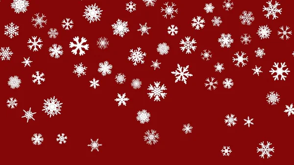 Rosso Natale Sfondo Neve Illustrazione Natale Inverno Decorazione Ornamento Design — Vettoriale Stock