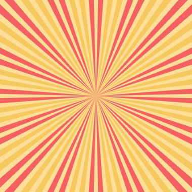 Sarı ışın elementi ışınları. Güneş patlaması şeklinde. Radyal birleşme çizgileri yayılıyor. Soyut dairesel geometrik şekil.