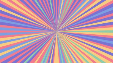 Işın ışını elementi. Güneş patlaması biçimi. Radyal birleşme çizgileri yayılıyor. Soyut dairesel geometrik şekil.