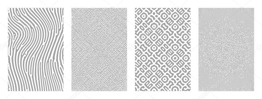 Vector abstract background bio diffusion turing pattern. reaction black and white