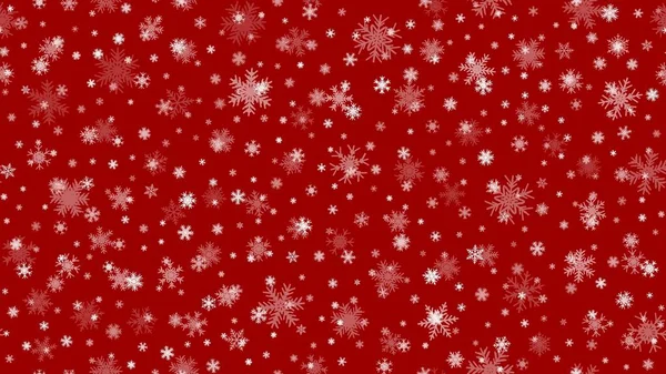 Червоний Безшовний Різдвяний Фон Снігові Ілюстрації Різдвяні Зимові Прикраси Снігопад — стоковий вектор
