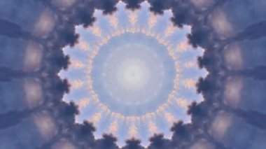 Psikodelik Hipnotik video şablonu. Geometrik döngü arkaplanı. Kaleydoskop geçmişe dönük şekiller.