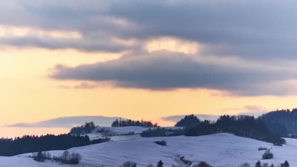 Twilight in the winter country, — Stock videók