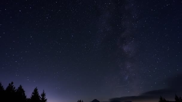 Vintergatan. Stjärnor på natthimlen, — Stockvideo