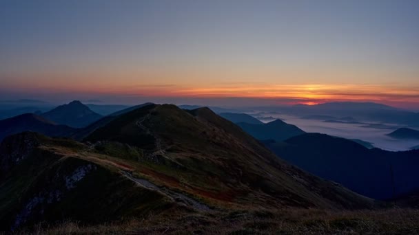 Sunrise in the mountainous wild landscape FHD — Wideo stockowe
