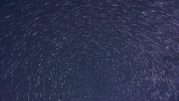 Rotierende Sterne Sternenspuren Nachthimmel Zeitraffer Filmmaterial Zeitraffer — Stockvideo