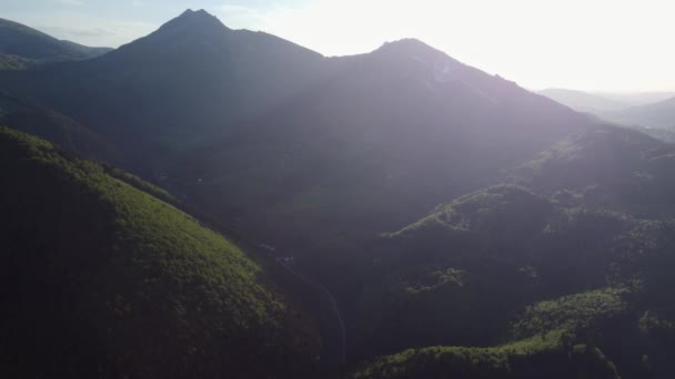 Vue Aérienne Paysage Boisé Avec Des Collines Boisées Abruptes Forêt — Video