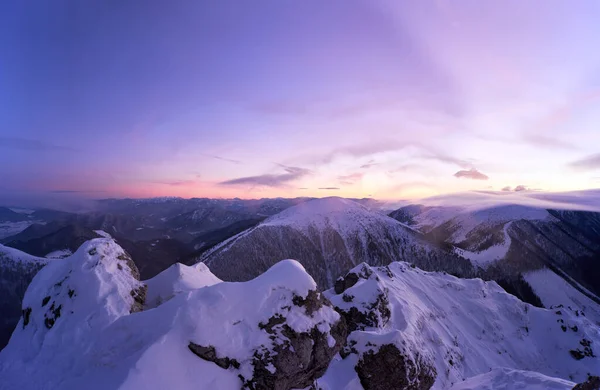 Зимний Пейзаж Яркое Облачное Небо Словакия Европа Мир Красоты Высокое — стоковое фото
