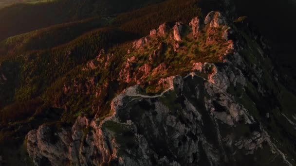 Вид Повітря Вапняковий Пагорб Розсутек Мала Фатра Словаччині Повітряний Вид — стокове відео