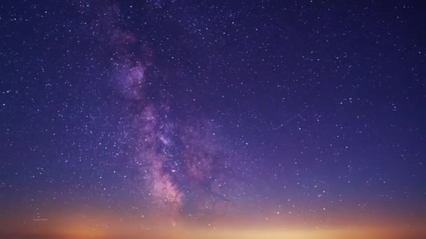 Movimiento Rápido Estrellas Galaxia Vía Láctea Vídeo Timelapse Imágenes Alta — Vídeos de Stock