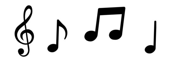 Set of musical notes, songs, melodies or melodies flat vector icon for music apps and websites