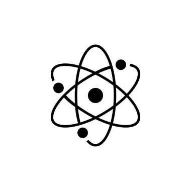atom icon. molecular atom neutron laboratory symbol. physics science model for UI, web design, app