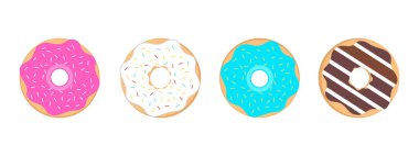 donuts glazed with sprinkles vector graphic