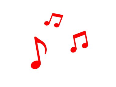 Kırmızı notalar. Müzik melodisi. Web, uygulama, UI, logo için not sembolü. Vektör 10