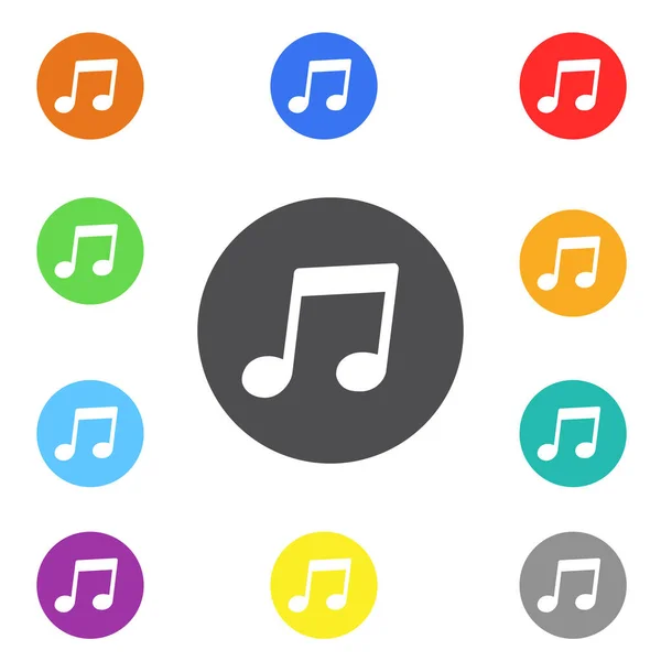 Colore Des Notes Musique Mélodie Musicale Notez Symbole Pour Web — Image vectorielle