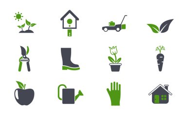 gardening simple vector icons clipart