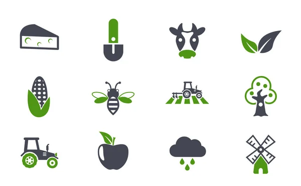 Zemědělství jednoduché vektorové ikony — Stockový vektor