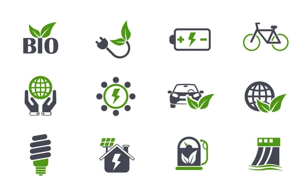 Energía alternativa iconos vectoriales simples — Vector de stock