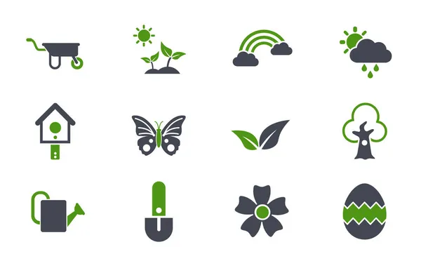 Spring simple vector icons — Stock Vector