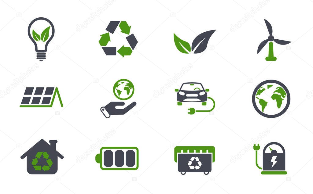alternative energy simple vector icons