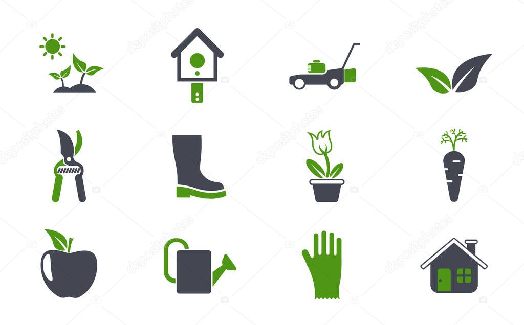 gardening simple vector icons