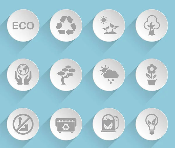 Ecología iconos web — Vector de stock