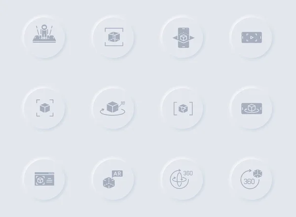 Realidad aumentada vectores grises iconos en los botones — Archivo Imágenes Vectoriales