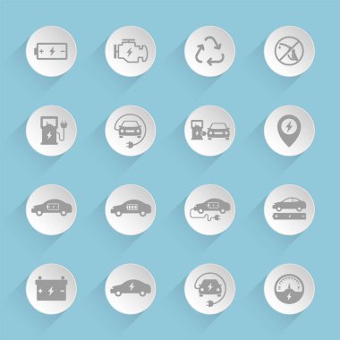 elektrikli otomobil vektör ikonlar