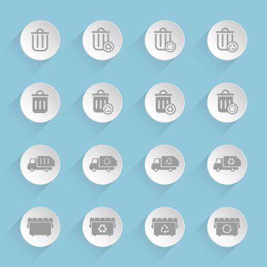 Çöp temizleme vektör simgeleri