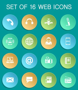 renkli yuvarlak haberleşme web simgeleri