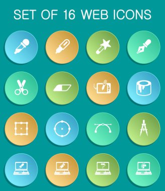 Renkli yuvarlak web simgeleri dizayn et