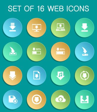 Renkli yuvarlak web simgeleri indir