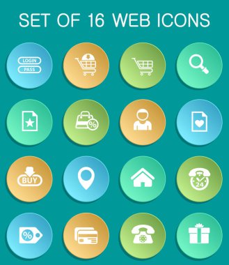 e-ticaret arayüzü web simgeleri renkli yuvarlak