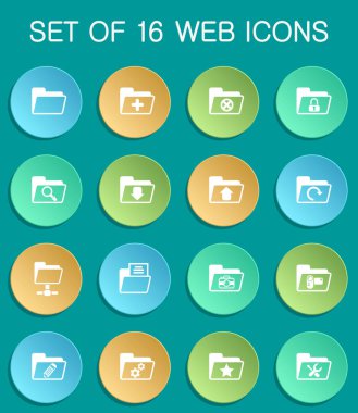 Renkli yuvarlak dizin ağ simgeleri