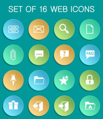 Renkli yuvarlak forum arayüzü web simgeleri