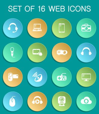 yüksek teknoloji web simgeleri renkli yuvarlak