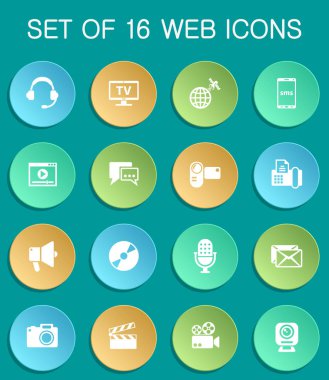 küçük kağıt üzerindeki ortam web simgeleri