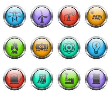güç üretimi Icon set