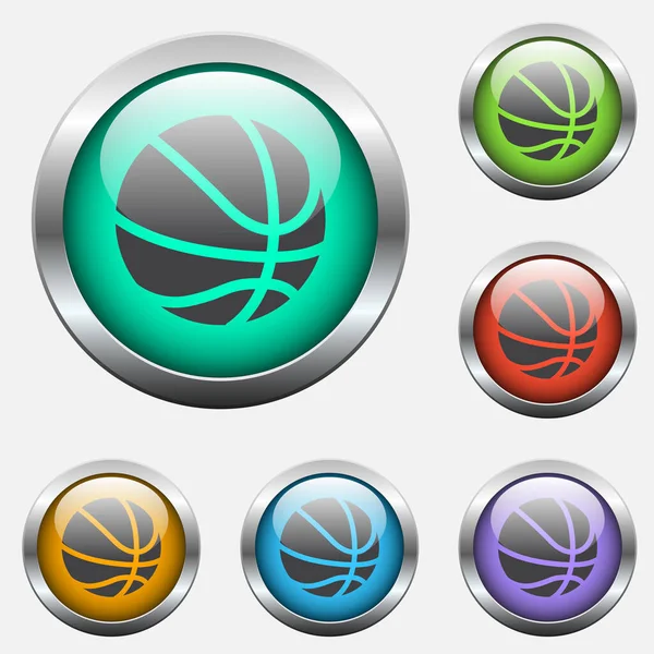 Basketball glass buttons — Stock Vector