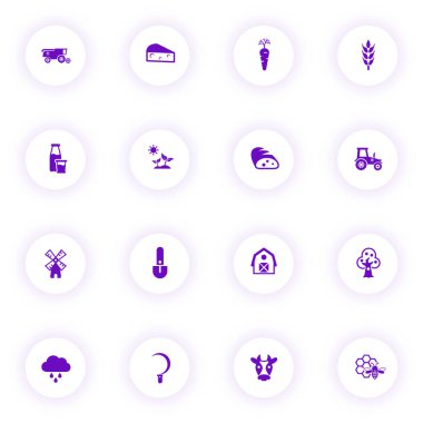 ziraat mor renk vektörü simgeleri