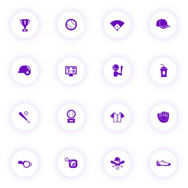 beysbol mor renk vektör simgeleri