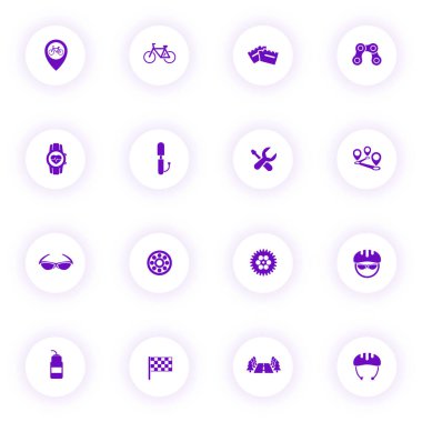 bisiklet mor renk vektör simgeleri