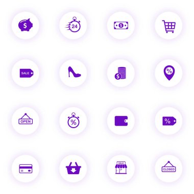 Kara Cuma mor renk vektörü simgeleri