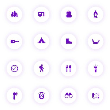 kamp mor renk vektör simgeleri