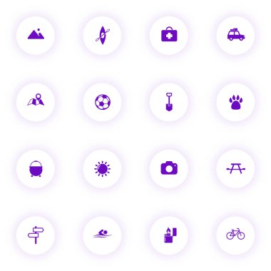 kamp mor renk vektör simgeleri