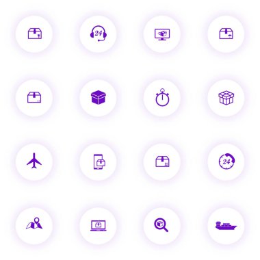 teslim mor renk vektörü simgeleri